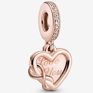Authentic Pandora Love You Infinity Heart Dangle Charm